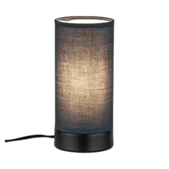 Paulmann Pia lámpara de mesa de tela, negro/gris