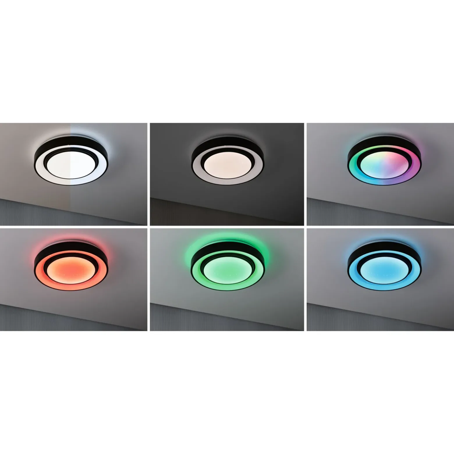 Paulmann Rainbow Ø37cm negro control remoto decoración estrella RGBW