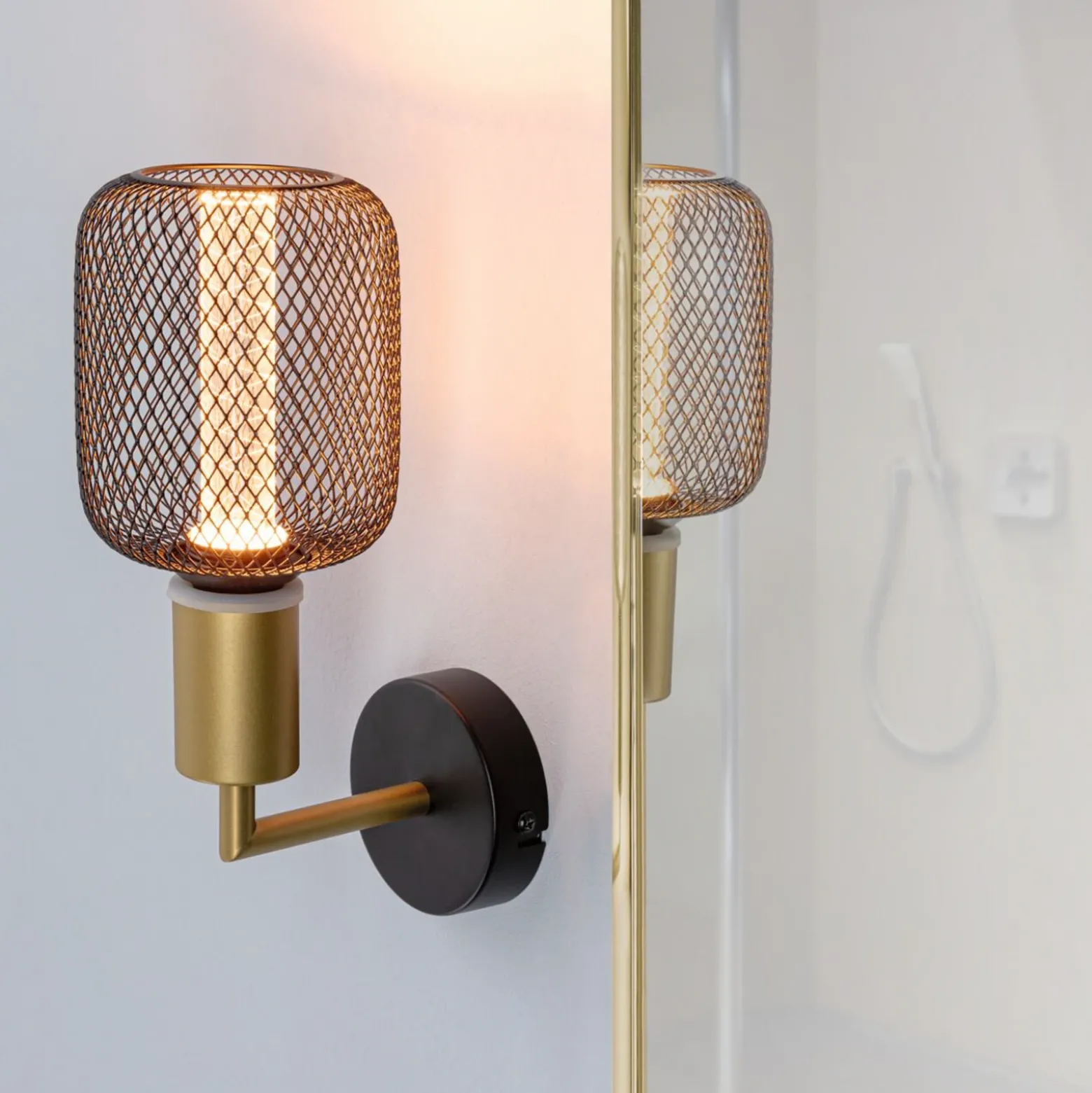 Paulmann Ravi aplique de pared E27, negro/oro mate