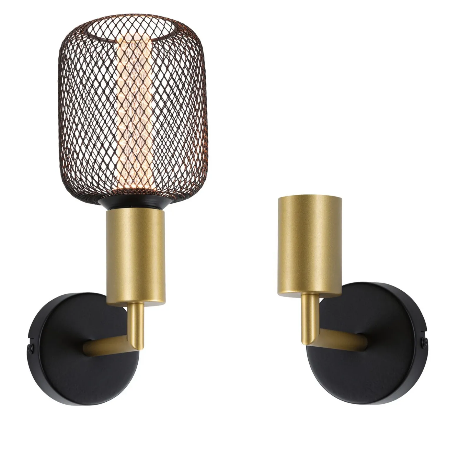 Paulmann Ravi aplique de pared E27, negro/oro mate