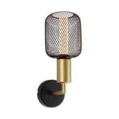 Paulmann Ravi aplique de pared E27, negro/oro mate