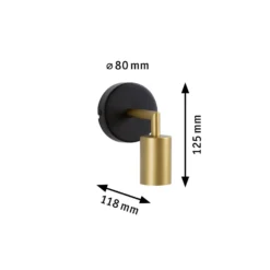 Paulmann Ravi aplique de pared E27, negro/oro mate