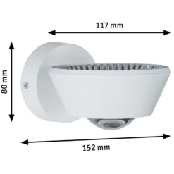 Paulmann Sabik Aplique de pared LED blanco mate
