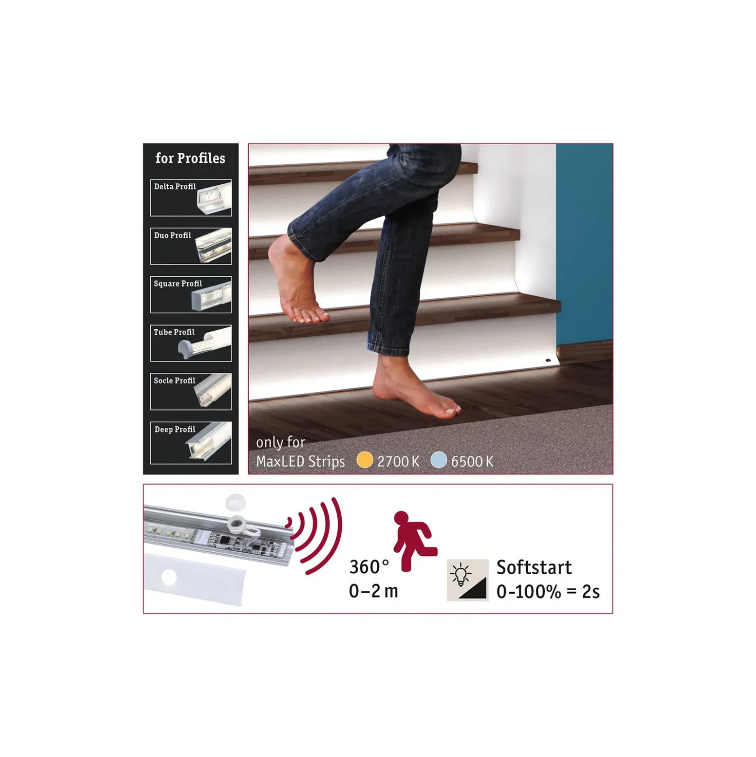 Paulmann sensor de movimiento/luz de perfiles LED