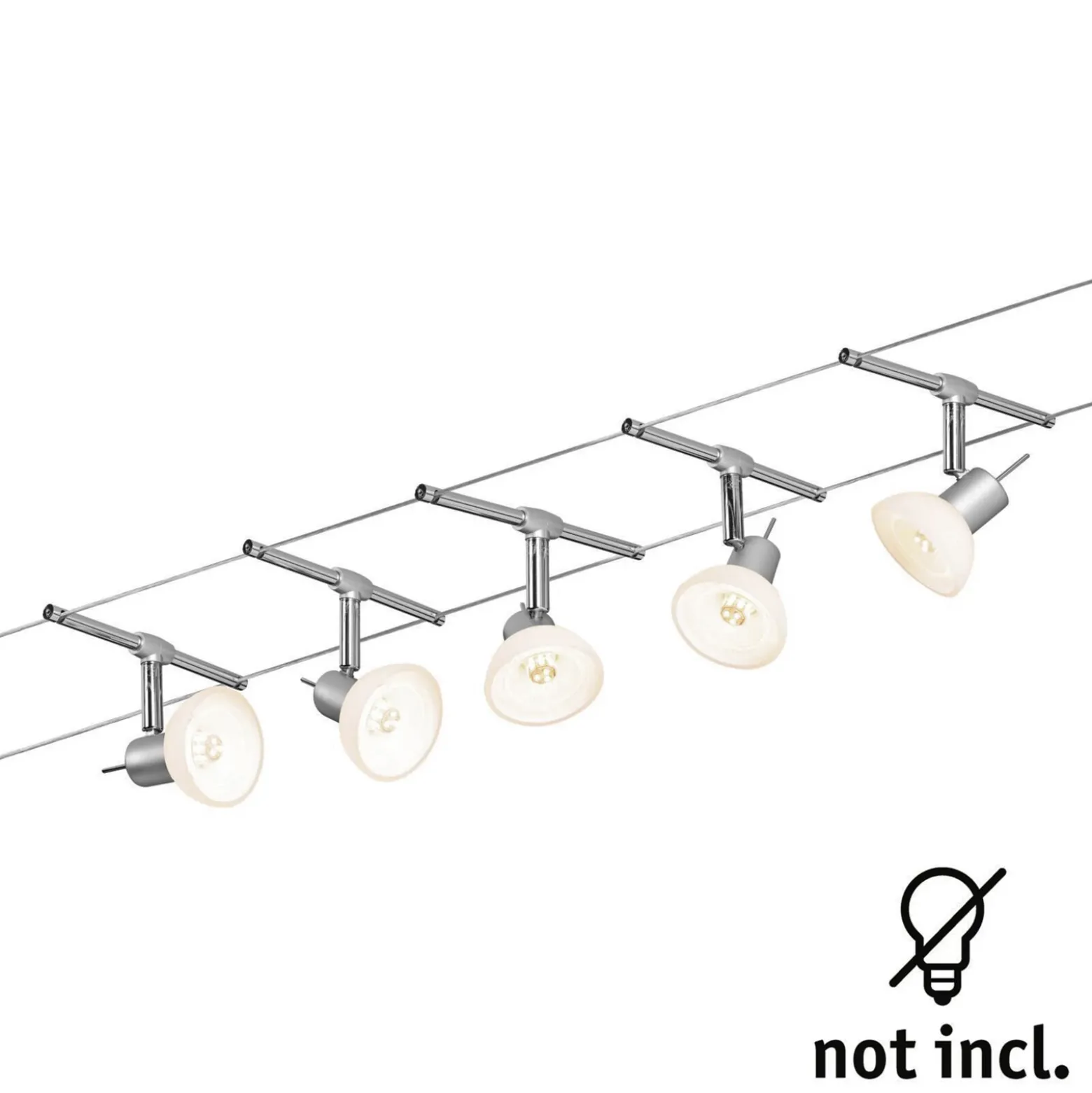 Paulmann Sheela sobre cable 5 luces cromo mate