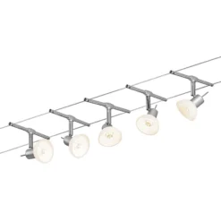 Paulmann Sheela sobre cable 5 luces cromo mate