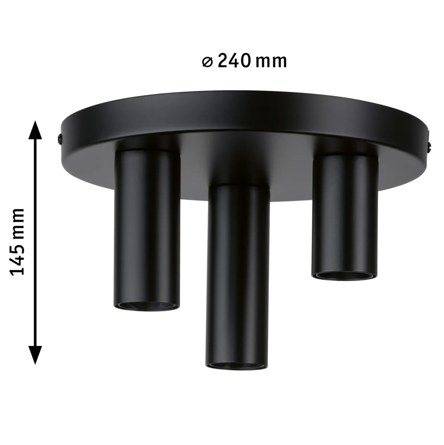 Paulmann Skogen lámpara de techo negro 3 luces
