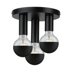 Paulmann Skogen lámpara de techo negro 3 luces