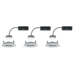 Paulmann 3 Slim Coin giratorio, atenuable, alu