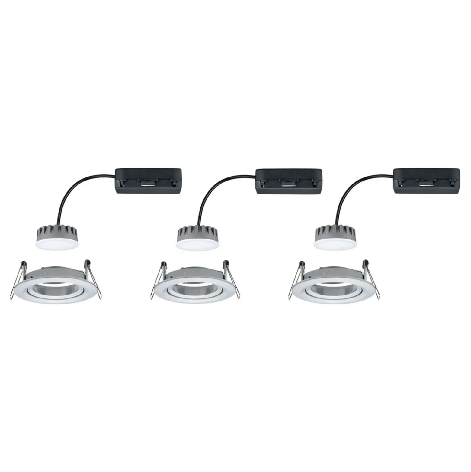 Paulmann 3 Slim Coin giratorio, atenuable, alu