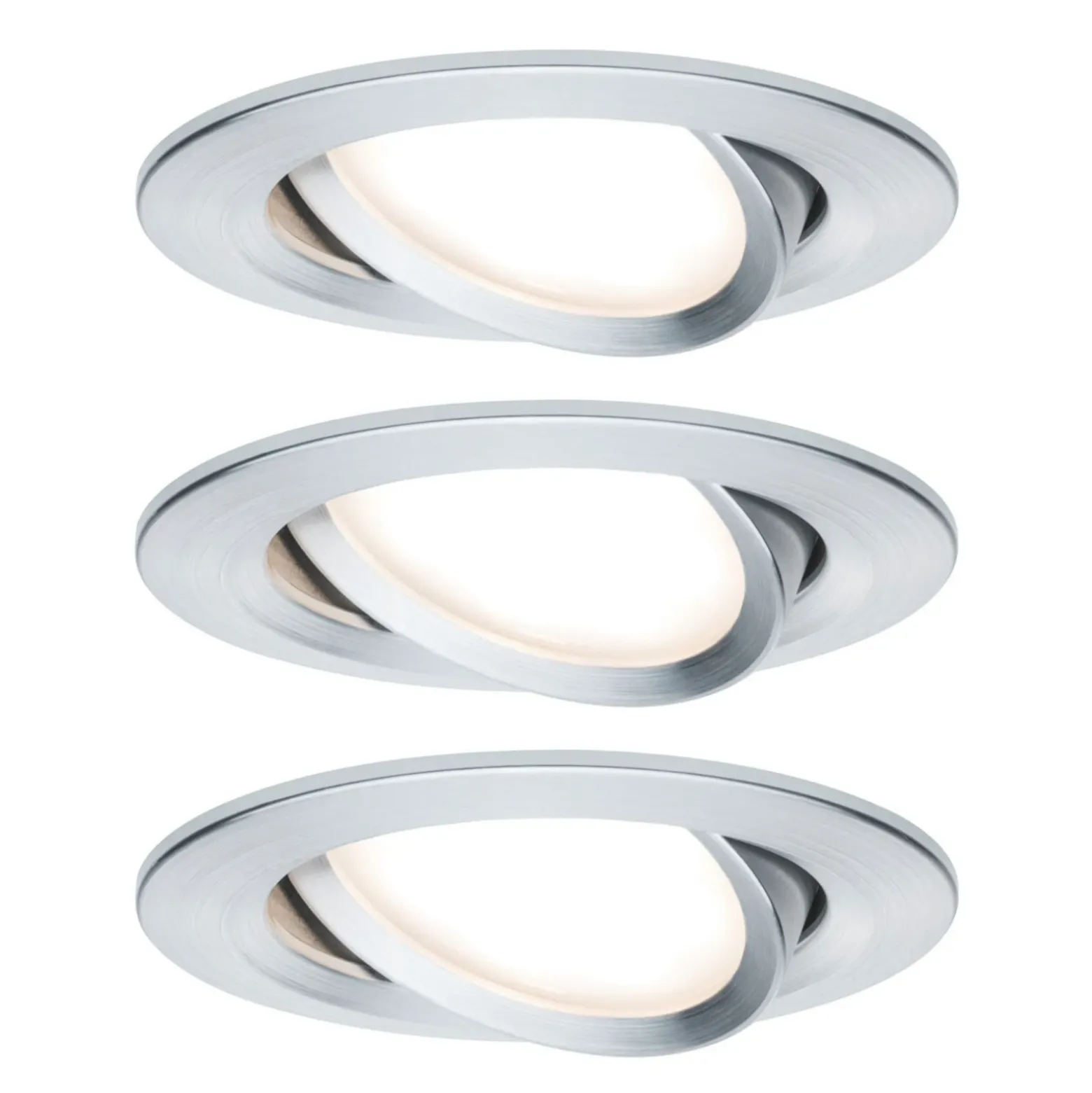 Paulmann 3 Slim Coin giratorio, atenuable, alu
