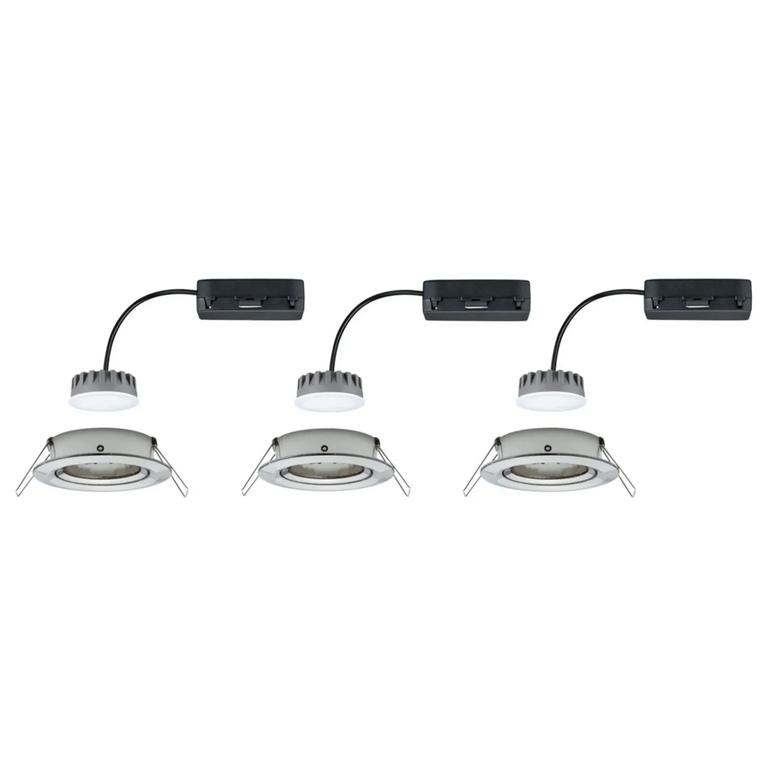 Paulmann 3 Slim Coin giratorio, atenuable, hierro