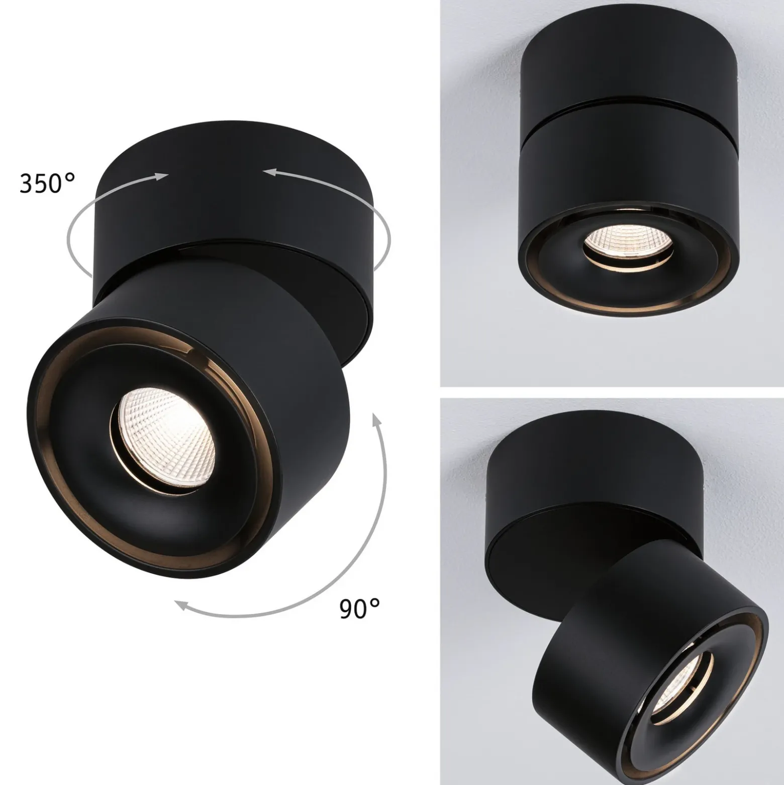Paulmann Spircle foco de techo LED negro mate
