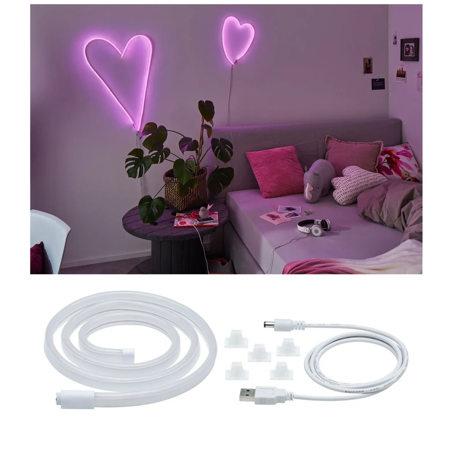 Paulmann tira LED Neon Colorflex USB 1 m rosa