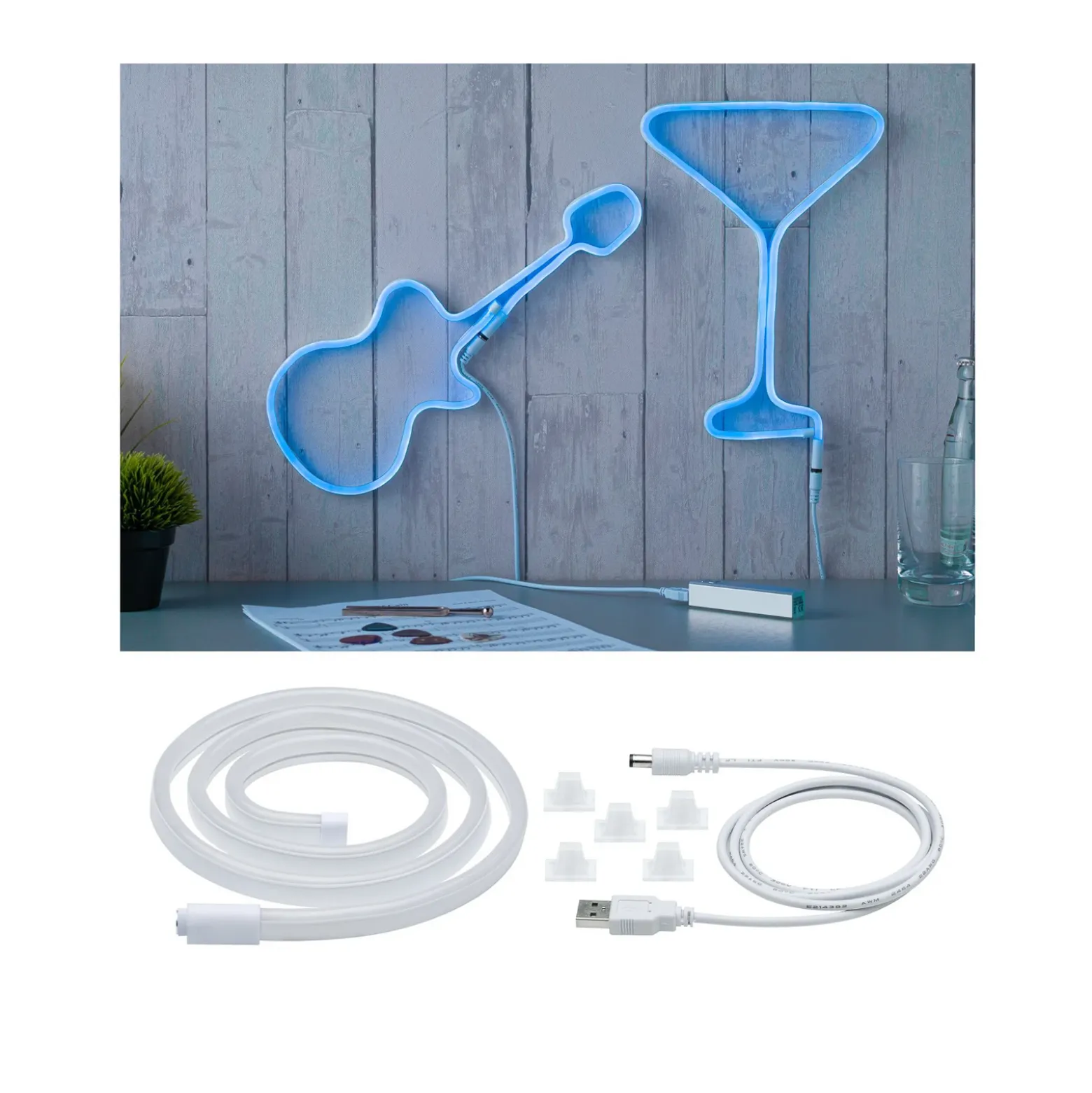 Paulmann tira LED Neon Colorflex USB 1 m azul