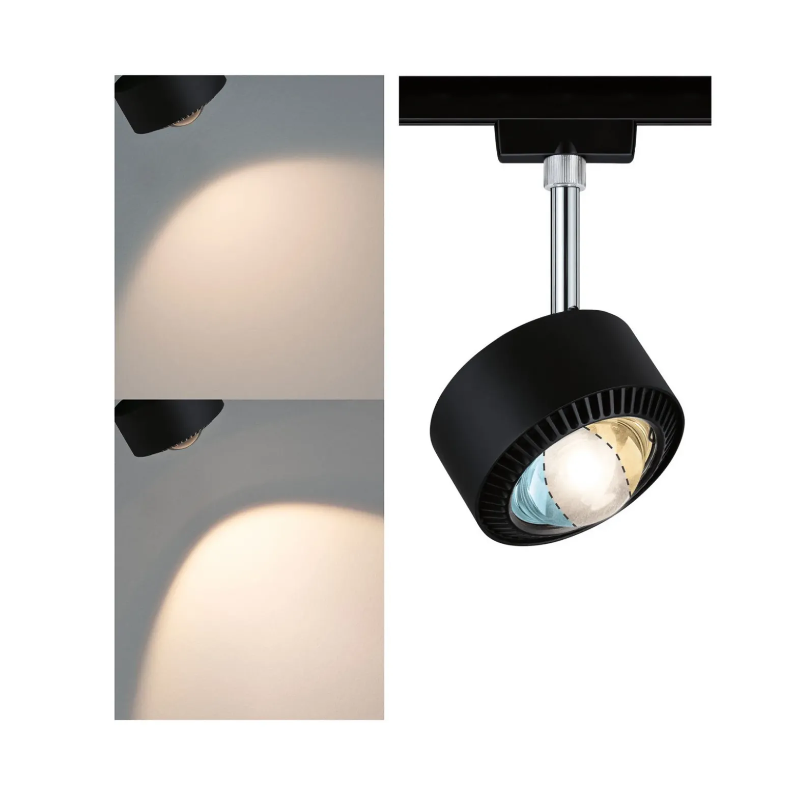 Paulmann URail Aldan foco LED, negro mate, metal, CCT