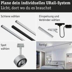 Paulmann URail Aldan foco LED, cromo mate, metal, CCT