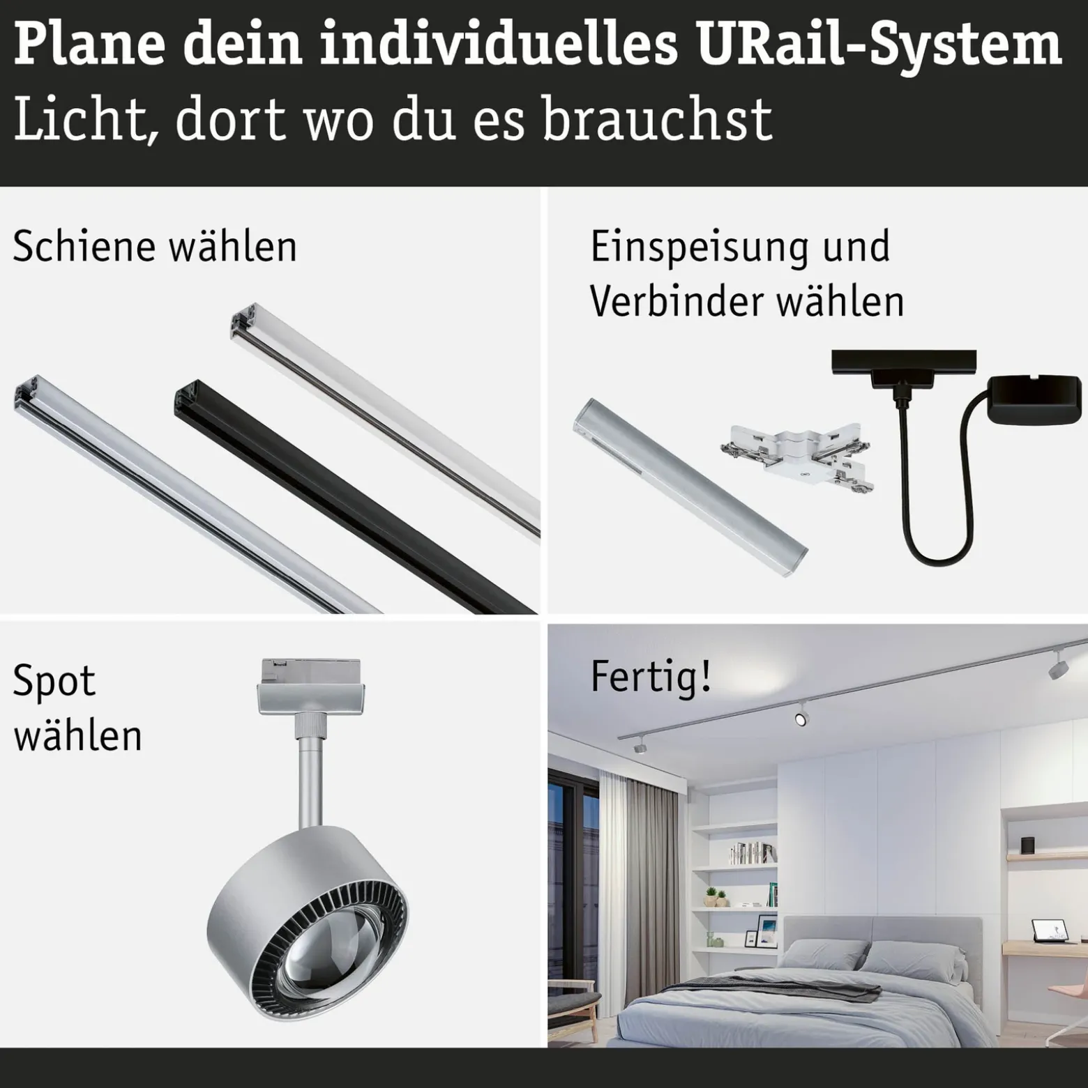 Paulmann URail Aldan foco LED, cromo mate, metal, CCT