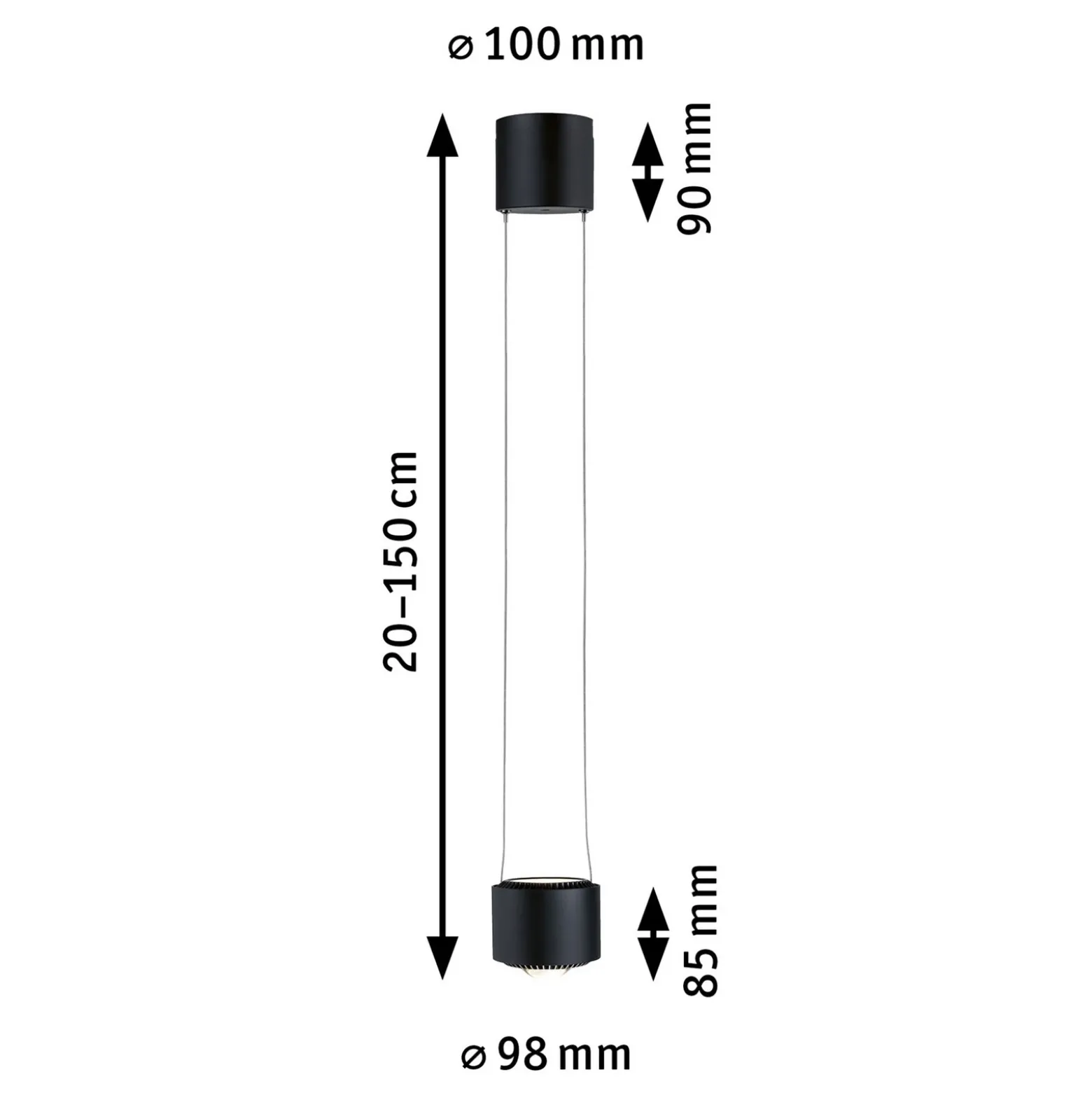 Paulmann URail Aldan LED colgante 4.000K negro