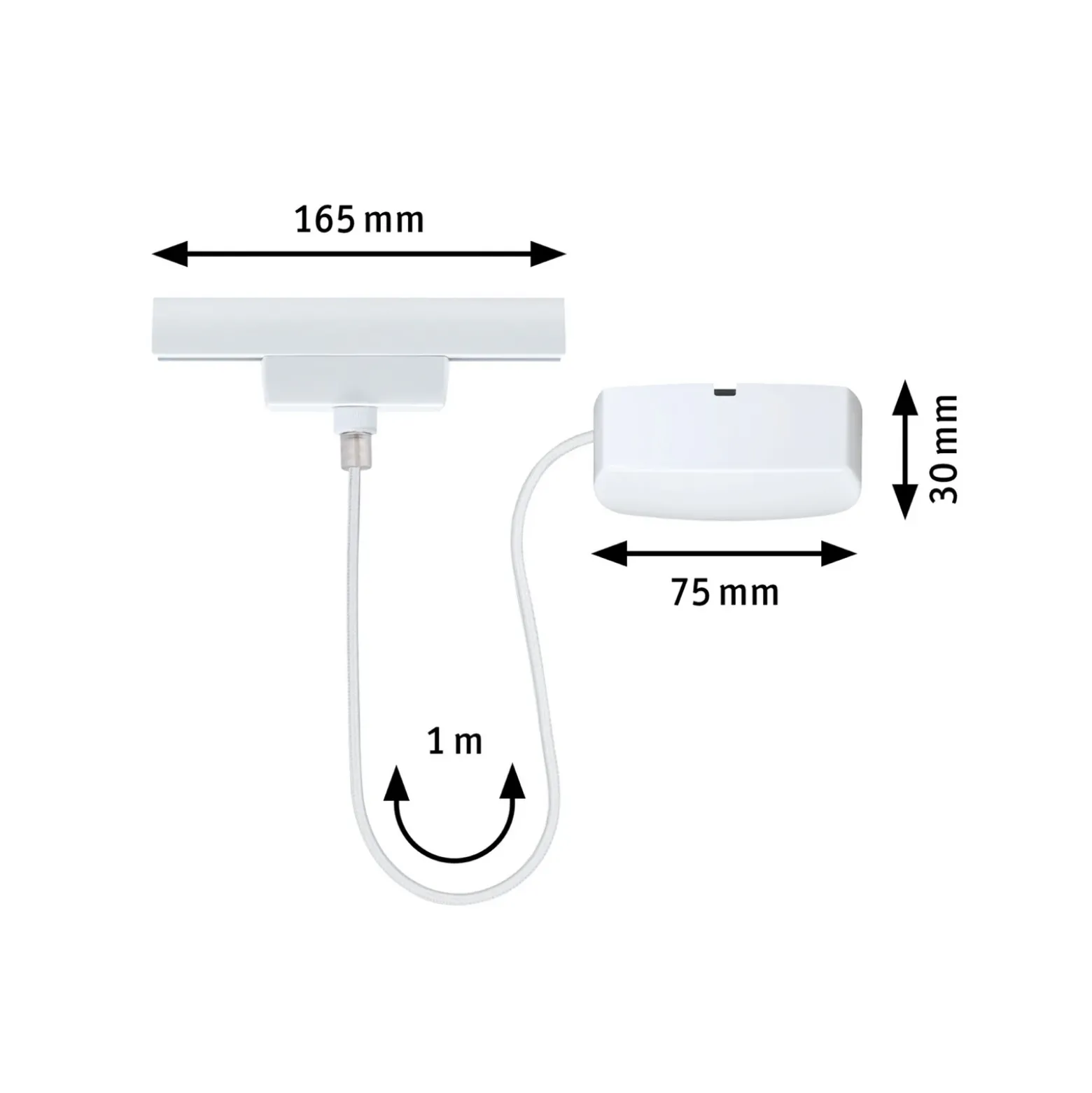 Paulmann URail Alimentación de cable ZigBee 1 m, blanco señal