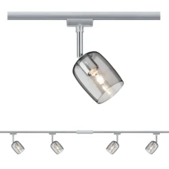 Paulmann URail Blossom set base cromo, vidrio humo