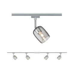 Paulmann URail Blossom set base cromo, vidrio humo