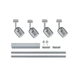 Paulmann URail Blossom set base cromo, vidrio humo