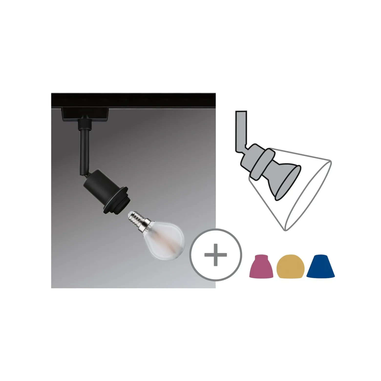 Paulmann URail DecoSystems foco E14 negro mate