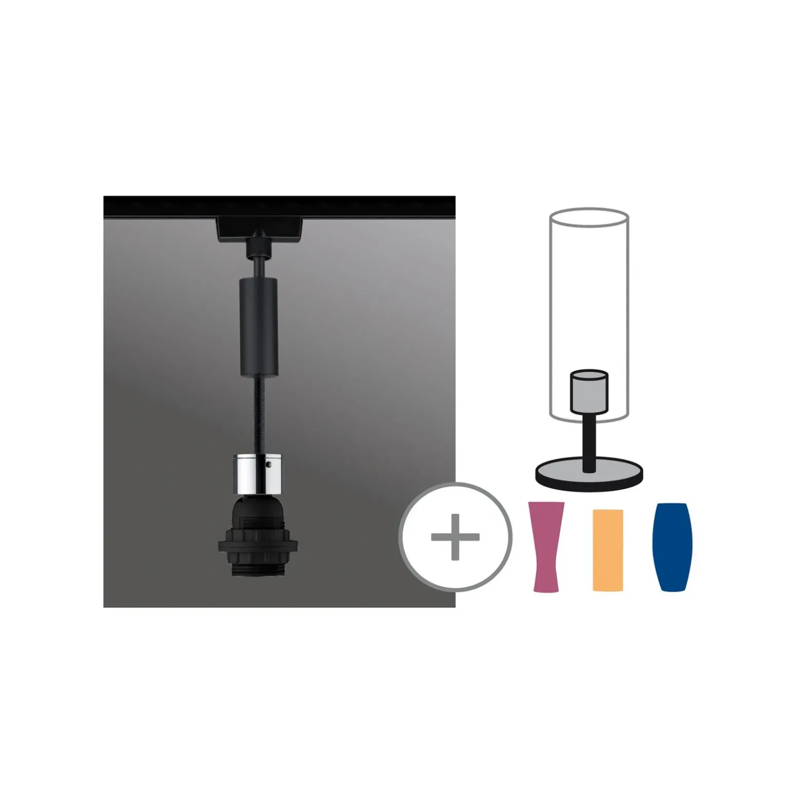 Paulmann URail 2Easy Basic péndulo negro mate