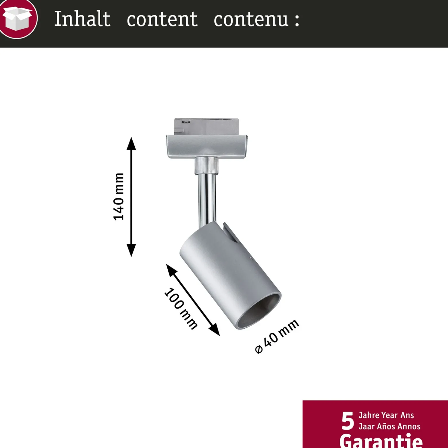 Paulmann URail-foco de riel Pure I, cromo mate, GU10, metal