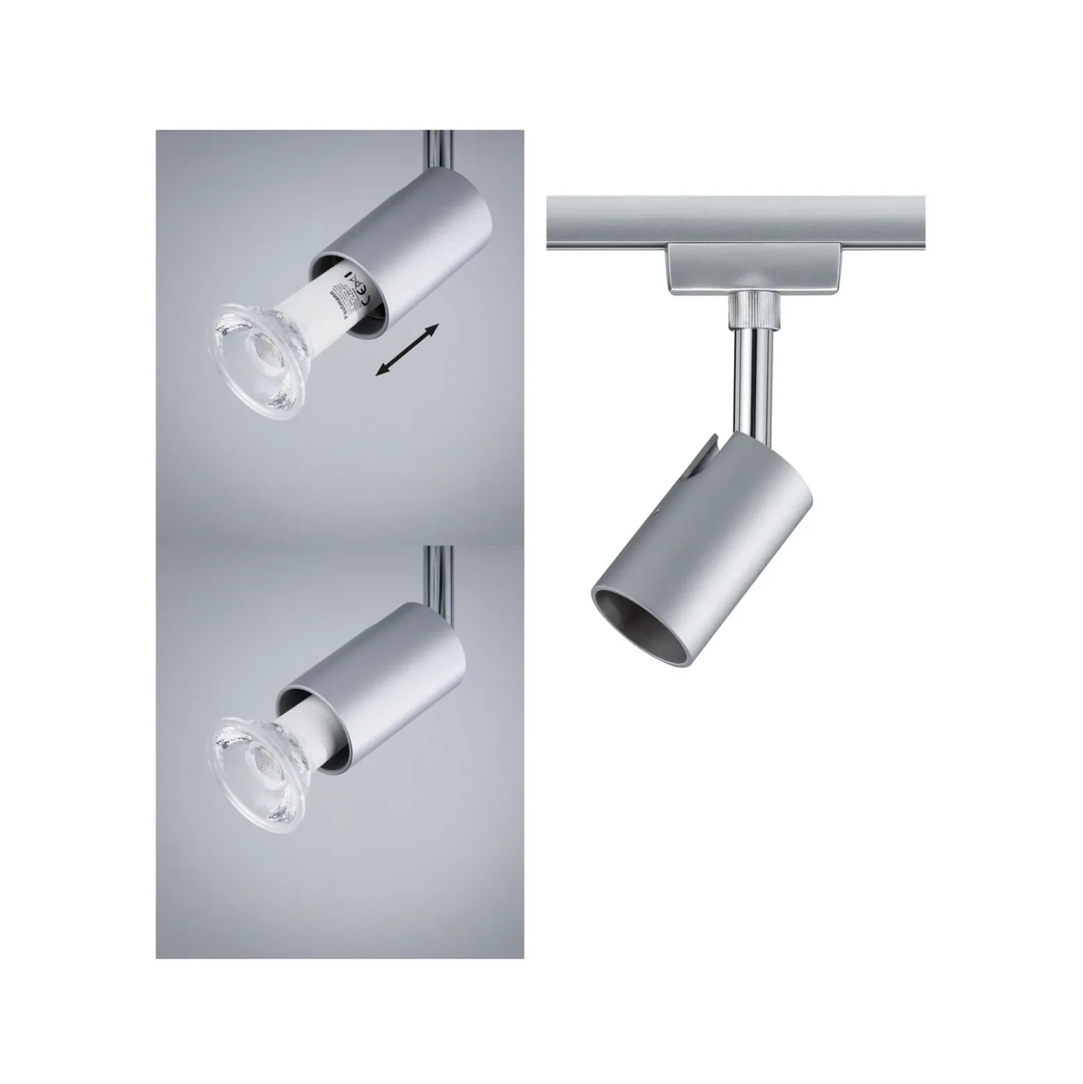 Paulmann URail-foco de riel Pure I, cromo mate, GU10, metal
