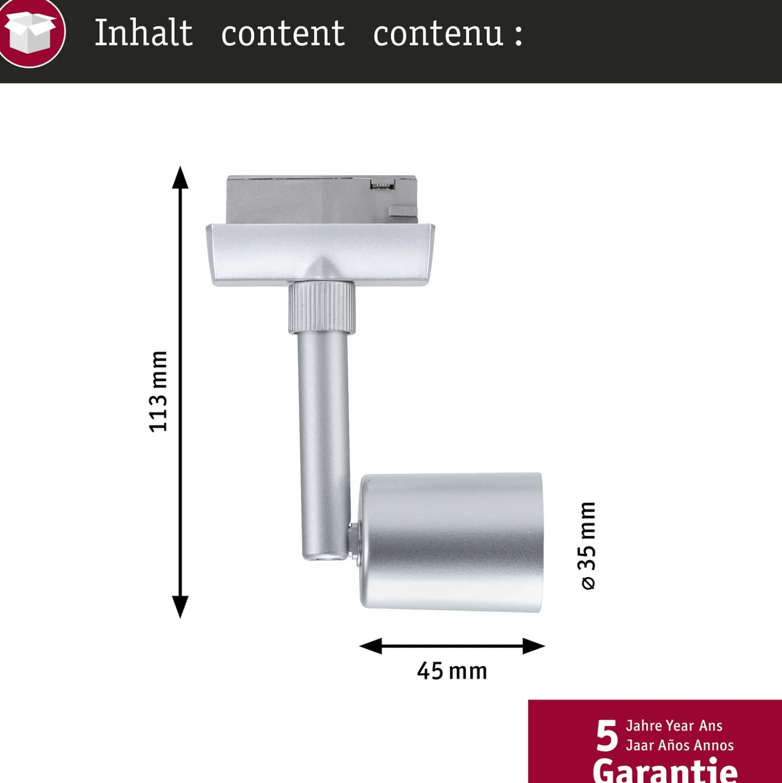 Paulmann URail foco de riel Salt, cromo mate, GU10