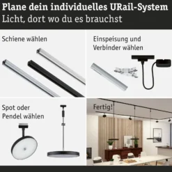 Paulmann URail Hildor colgante LED negro 4.000K