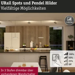 Paulmann URail Hildor colgante LED 3.000K cromo