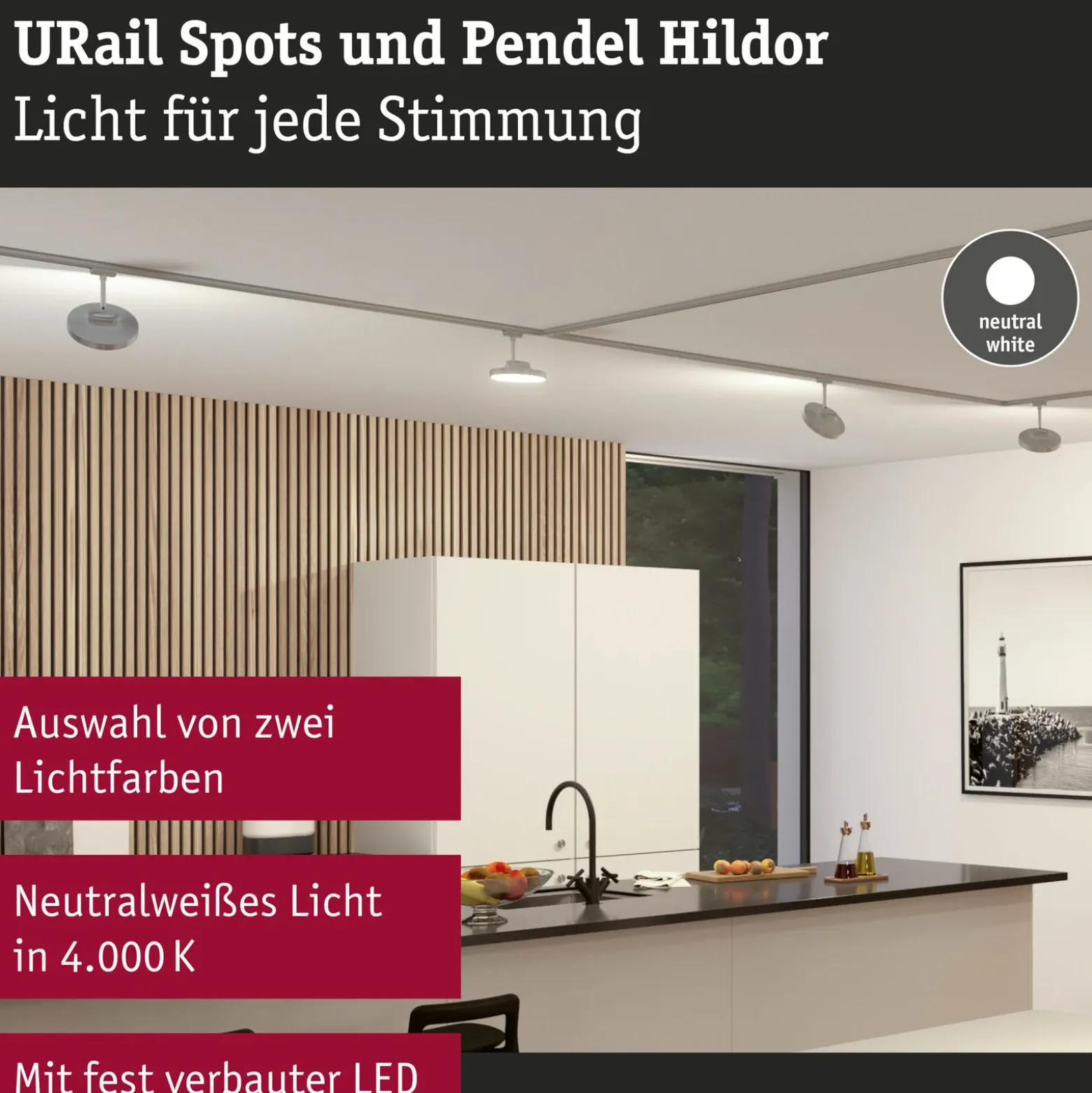 Paulmann URail Hildor foco LED cromo 4.000K