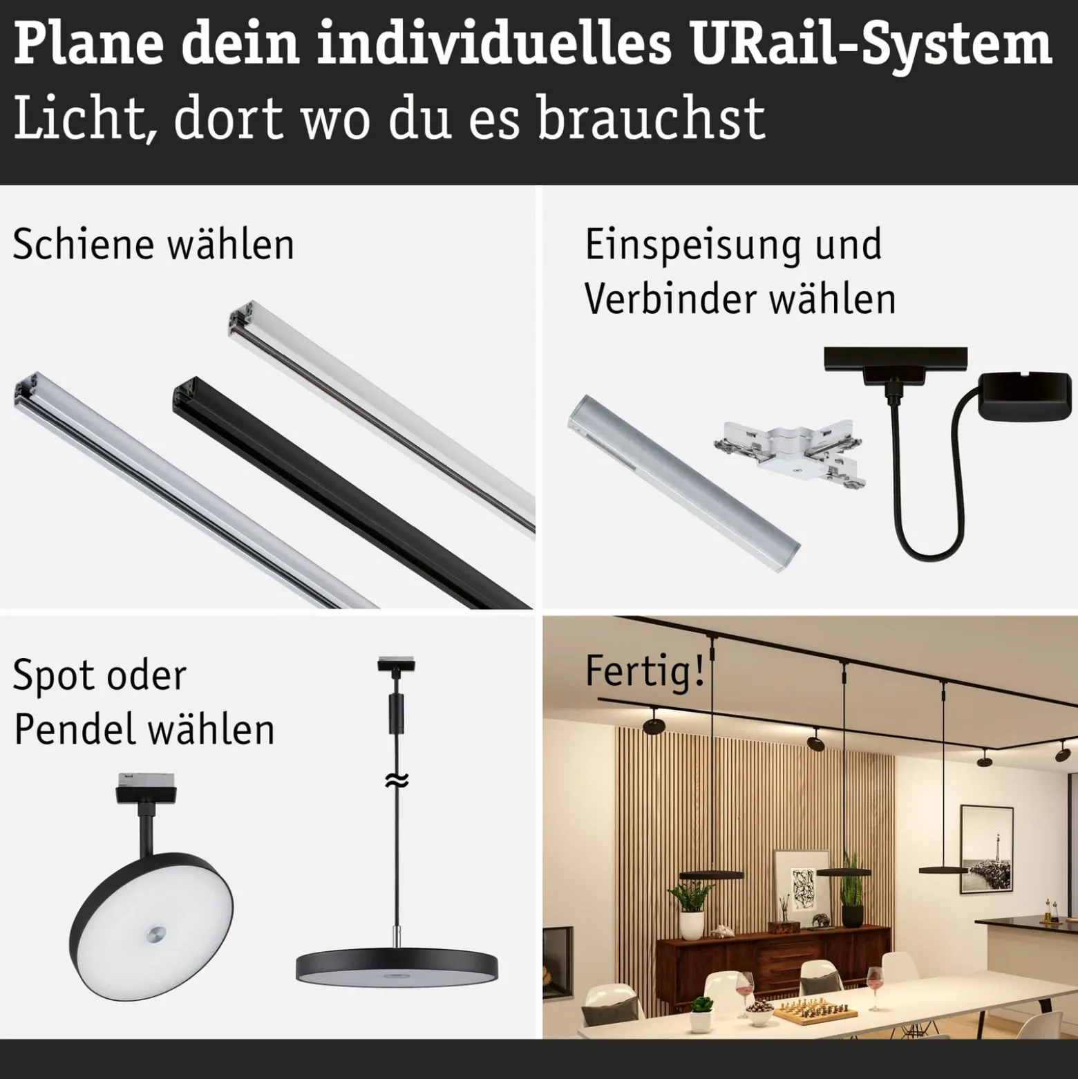 Paulmann URail Hildor foco LED negro 3.000K