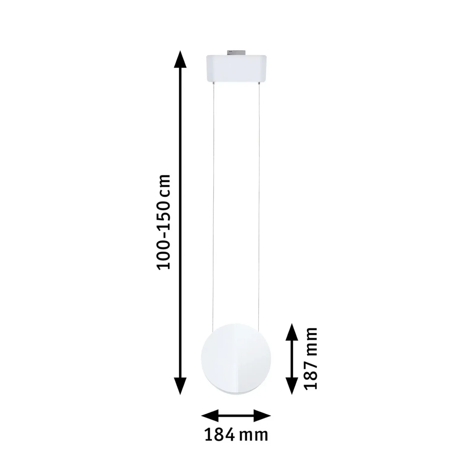 Paulmann URail LED colgante Alejandro, blanco señal, 3000K, atenuable.