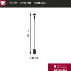 Paulmann URail-Lámpara colgante Cover, negro mate, GU10