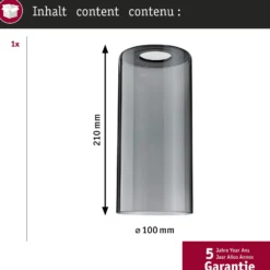 Paulmann URail pantalla Raja 2Easy, cristal ahumado Ø 10 cm