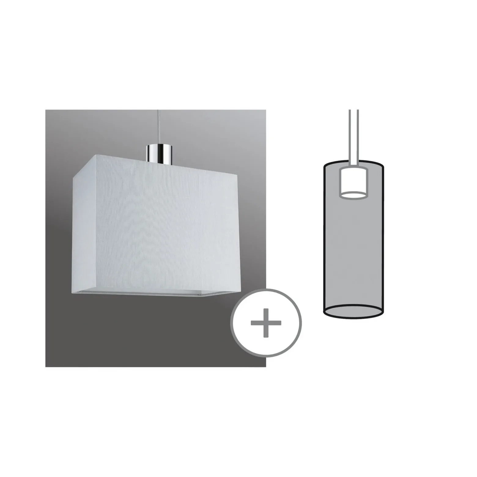 Paulmann URail pantalla Verona 2Easy, gris, 25 x 13 cm