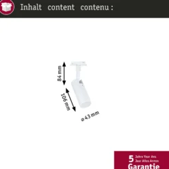 Paulmann URail-Spot Tubo blanco mate, CCT, no atenuable