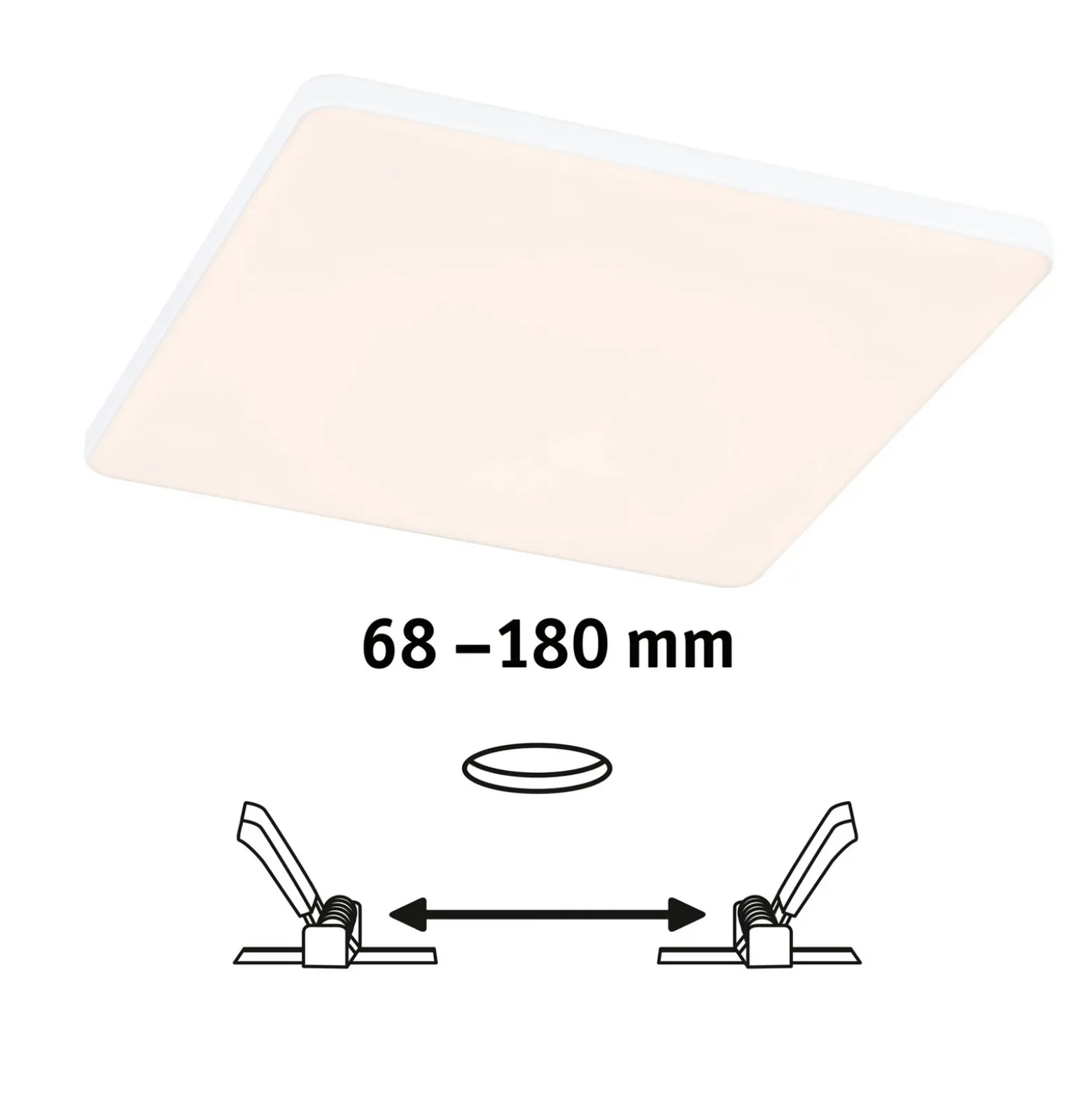 Paulmann Veluna Edge IP44 3000K atenuador 20x20cm