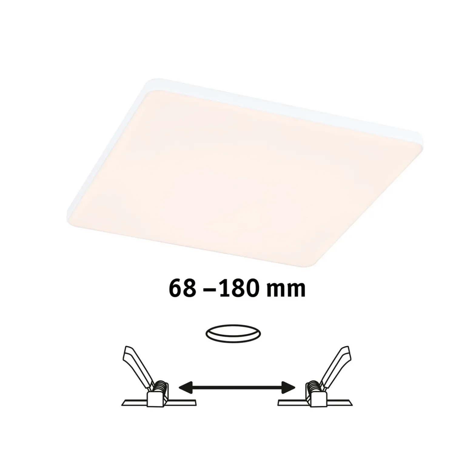 Paulmann Veluna Edge IP44 3000K atenuador 20x20cm