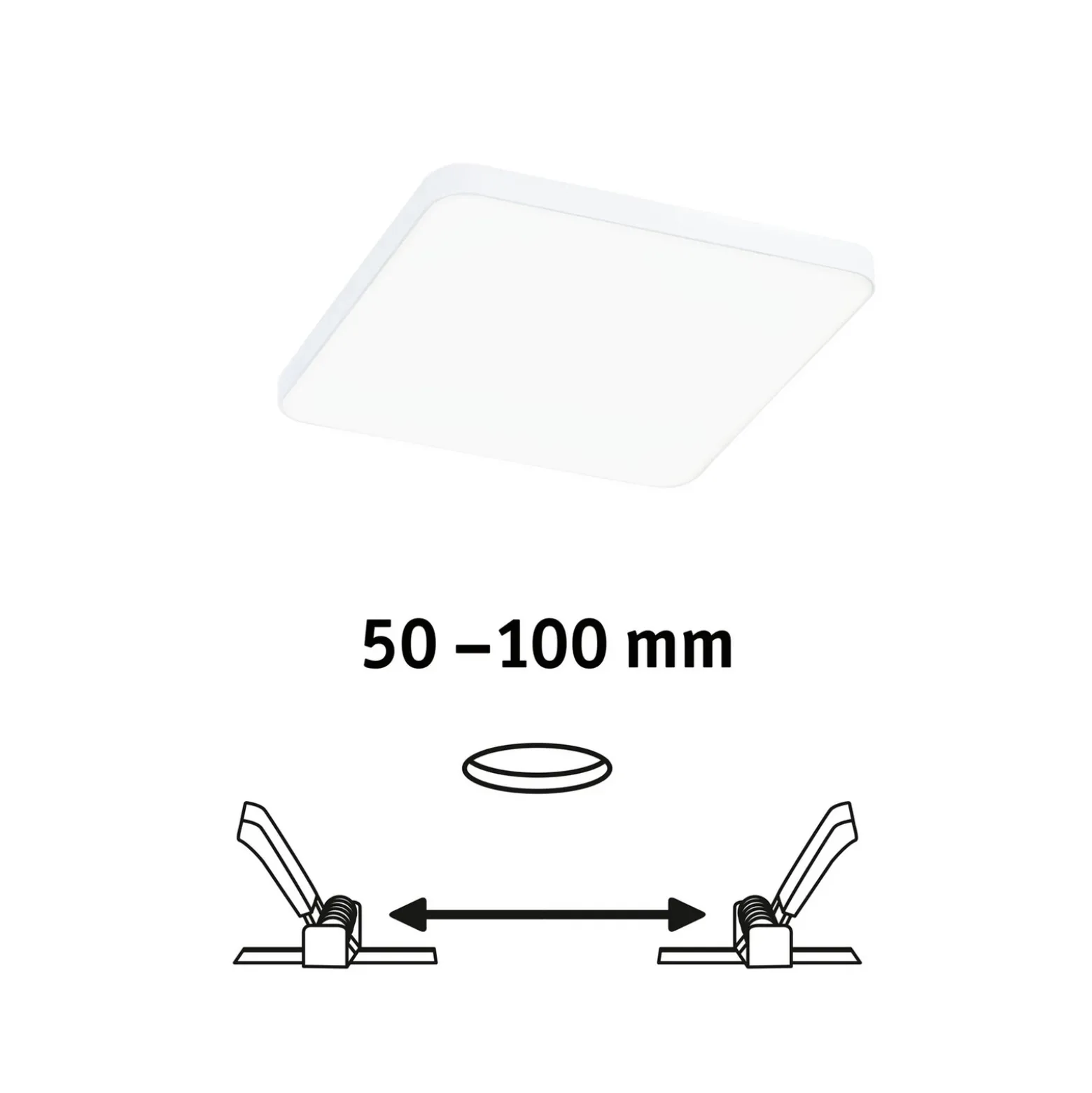Paulmann Veluna Edge LED empotrable IP44 3000K 12x12cm