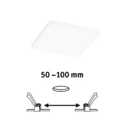 Paulmann Veluna Edge LED empotrable IP44 3000K 12x12cm