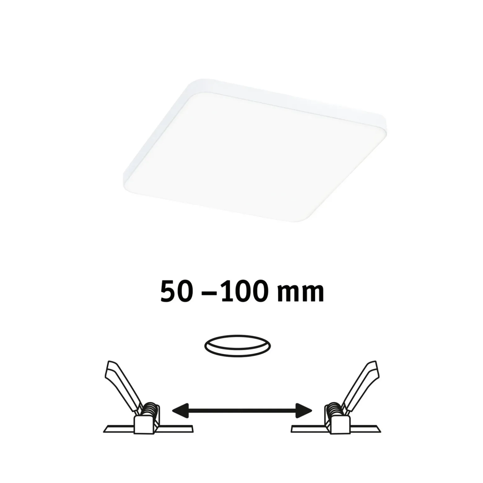 Paulmann Veluna Edge LED empotrable IP44 3000K 12x12cm