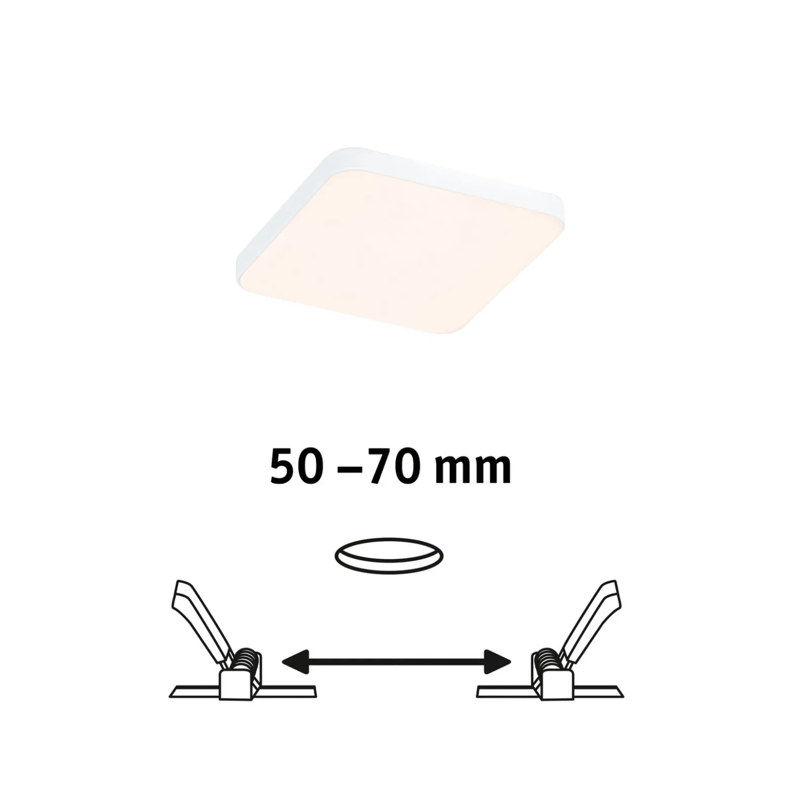 Paulmann Veluna Edge LED empotrable IP44 3000K 9x9cm