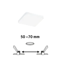Paulmann Veluna Edge LED empotrable IP44 4000K 9x9cm