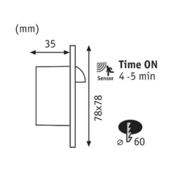 Paulmann Wall empotrada con sensor, blanco angular