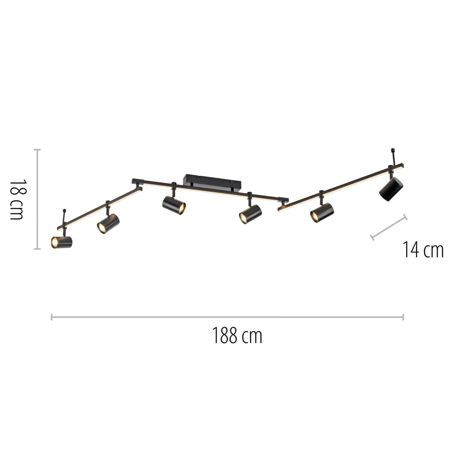 Paul Neuhaus Downlight LED Barik, 188 cm, regulable